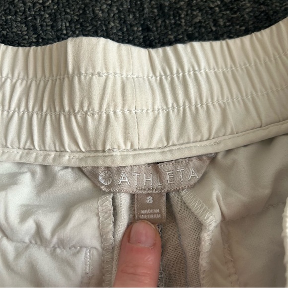 Athleta Beachside Bali Linen Shorts Striped Women’s Size 8 - Picture 4 of 10